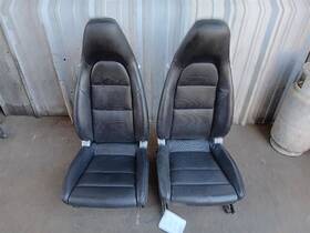 202-60346l Porsche 14-17 911 991 Cayman Front Seats Left Right Pair Black Leather 14 Way