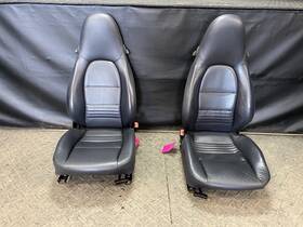 36116777348 Porsche 97-04 Boxster Front Driver And Passenger Bucket Metropol Blue Seats