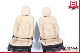 7p5881806e Porsche 11-18 Cayenne 958 Heated Front Seats Assembly Beige Leather Set Of 2 Pc