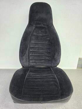 91152100257 Porsche Used Original Recaro 911 912e Black Velour Passenger Bucket Seat Halves