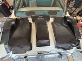 914-555-061-13 Porsche 914 Used Seat Back Pad 1972-76 With German Black Vinyl Genuine Original