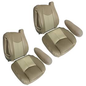 Ams3919626 Precisionautoparts1 Driver And Passenger Bottom Top Seat Cover Tan For 03-06 Gmc Yukon Sierra Denali