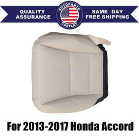 Z2.jdyg02.h Soillar Front Left Bottom Seat Cover Leather Tan For 2013-2017 Honda Accord Driver Side