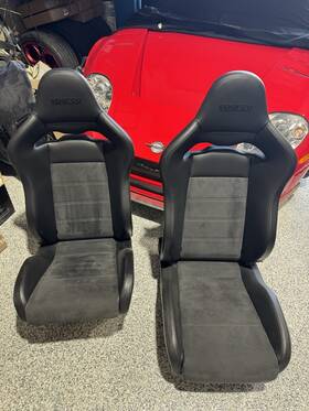 00974znrsx Sparco Pair Spx Seats Carbon Fiber With Leather And Alcantara Driver Passenger