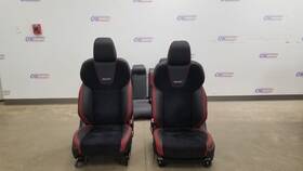 200.su1w18 Subaru 18 Wrx Sti Recaro Seat Interior Set Front And Rear Black Red Suede