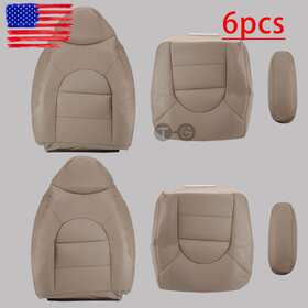 Topgearsltd 710414917589 99 2000 For Ford F250 F350 Replacement Driver And Passenger Leather Seat Cover Tan