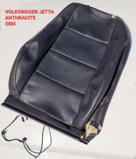 1k5881805gawly Volkswagen Genuine Jetta Mk5 Black Backrest Seat Cover Vinyl Oem Upholstery Skin