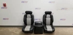 03 Ford F150 Harley Davidson Rear Seat Set With Console Black Gray Leather. Fixed Price $950.00.