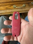 (1) One 1971-1978 Cadillac Eldorado Seat Release Lever Red Gm. Fixed Price $175.00.