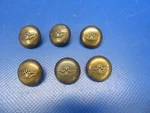 Master Sargent Aircraft Brass Upholstery Buttons Lot Of 6 (0318-55). Fixed Price $50.00.