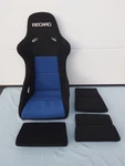 Recaro Pole Position Abe Seat With Blue Velour Center Inserts, New, 070.77.0184A. Fixed Price $1495.00.