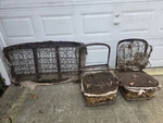 1930 1931 Model Ford Victoria Front Seat Frames Original Pair Late Deluxe 2DR. Fixed Price $200.00.