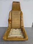 Used Original Porsche 914 Beige Vinyl Squareweave Bucket Seat No Cushion #28. Fixed Price $125.00.