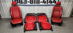 2018-2023 Ford Mustang Gt Red / Black Leather Seat Set Front Back Oem. Fixed Price $600.00.