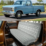 Full Size Car Truck Front Bench Seat Cover Gray Saddle Ford F-100 Ranger Xlt. Fixed Price $55.09.