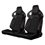 Braum Alpha X Series Racing Seats Black Leatherette And Red Stitching Reclin. Fixed Price $971.99.