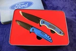2 Tec By Case Ford Knives Tin Fixed And Folding Blue Oval Accessory Truck. Fixed Price $129.95.