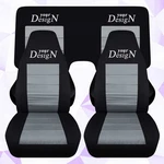 Front+rear Car Seat Covers In Blk-silver W/design Fits 1982-2002 Chevy Camaro. Fixed Price $166.99.