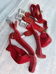 1970'S Gm Cadillac Buick Red Front Seat Belt Lot 6 Pieces Retractor Need Resto. Fixed Price $249.00.