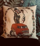 70'S Vintage Van Interior Pillows Chevy Dodge Ford Gm Seats Bucket Carpet Couch. Fixed Price $37.99.