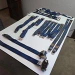 Gm Blue Seat Belts Group Of Separate Webbings Years 1968, 1969. Fixed Price $400.00.