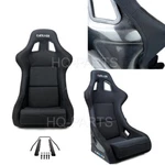 Nrg Black Carbon Fiber Fixed Bucket Racing Seat Large Fabric Suede Slider. Fixed Price $580.00.
