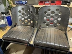 Iron Ace Rat Rod Bomber Seats W/ Distressed Brown Pads - (sold As Pair). Fixed Price $749.00.