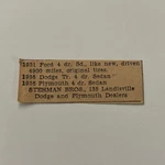 Stehman Bros Dodge & Plymouth Dealers 1937 Lancaster Clipping SAI4-S17. Fixed Price $27.00.