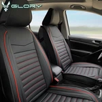 Universal Car Seat Covers Black & Red Stitching Pu Leather Full Set - 02 Style. Fixed Price $71.99.