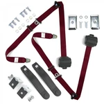 Amc Amx 1967 - 1974 Standard 3PT Burgandy Seat Kit W/ Brackets 2 Belts. Fixed Price $259.50.