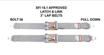 Safety Harness New Pair 3" Latch & Link Lap Belt 2 Point Racing Gray. Fixed Price $79.99.