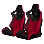 Braum Elite-s Series Racing Seats Black Leatherette And Red Fabric Reclining. Fixed Price $880.01.