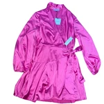 Premier Amour Sz 8 Maxi Wrap Dress W/belt Long Slvs Pink Nwt. Fixed Price $16.02.