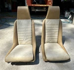 Porsche 914-6 Beige Tan Vinyl Cloth Bucket Seats Pair Original. Fixed Price $375.00.