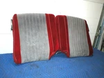1982-92 Camaro Firebird Grey Velour Cloth/ Red Rug Rear Split Back Seats Set Gm. Fixed Price $169.95.