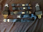 1980-1983 Mopar Chrysler Dodge Plymouth Blue Lap Shoulder Seat Belts-retractors. Fixed Price $40.00.