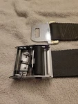 1968-72 Ford Robbins Jr 7600 Buckle (dated 68) & Army Green Lap Seat Belt Set. Fixed Price $19.00.