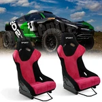 2PCS Fiber Glass Bucket Racing Seat Red Flannelette Fixed W/ Sliders. Fixed Price $471.19.