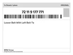 Genuine Bmw Lower Belt With Left Te 72-11-9-177-771 New. Fixed Price $209.28.
