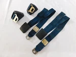 Nos Oem Ford 1965 1966 Galaxie 500 Blue Front Seat Belts Xl Ltd Retractors. Fixed Price $229.00.