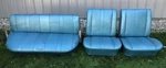 Vtg Gm Original Chevrolet Corvair Bucket Seats Vinyl Turquoise Front Rear. Fixed Price $1800.00.