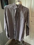 Scott Barber Mens Medium Light Plaid 100% Cotton Long Sleeve Button Down Shirt!. Fixed Price $5.00.