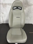Blemished Corbeau Moab Grey Vinyl Reclining Driver Side Racing Seat - Single. Fixed Price $309.00.