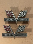 Original Factory Chevrolet 396 Turbo Jet Emblems Chrome Camaro Chevelle Corvette. Fixed Price $50.00.
