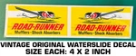 Road-runner Mufflers Shock Vintage Original Waterslide Decal Sticker-racing. Fixed Price $9.42.