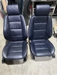 95-01 Bmw E36 Series Front Interior Leather Seat Set Blue Violet Factory Oem. Fixed Price $1500.00.