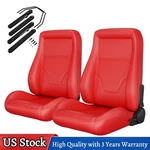 Red Pair Bucket Seats With Slider Kit For Pontiac Gto Firebird Lemans 1960-79. Fixed Price $499.00.