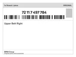 Genuine Bmw Upper Belt Right 72-11-7-497-784 New. Fixed Price $192.44.