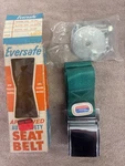 Vintage Eversafe Auto Safety Belt Nos Green Teal Lap Seat JA-60 Usa 1960S. Fixed Price $110.00.
