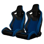 Braum Elite-s Series Racing Seats Black Leatherette And Blue Fabric Reclinin. Fixed Price $849.99.